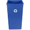 Rubbermaid Commercial 50 gal Square 50-Gallon Square Recycling Container, Blue, Resin RCP395973BECT - alternate 1